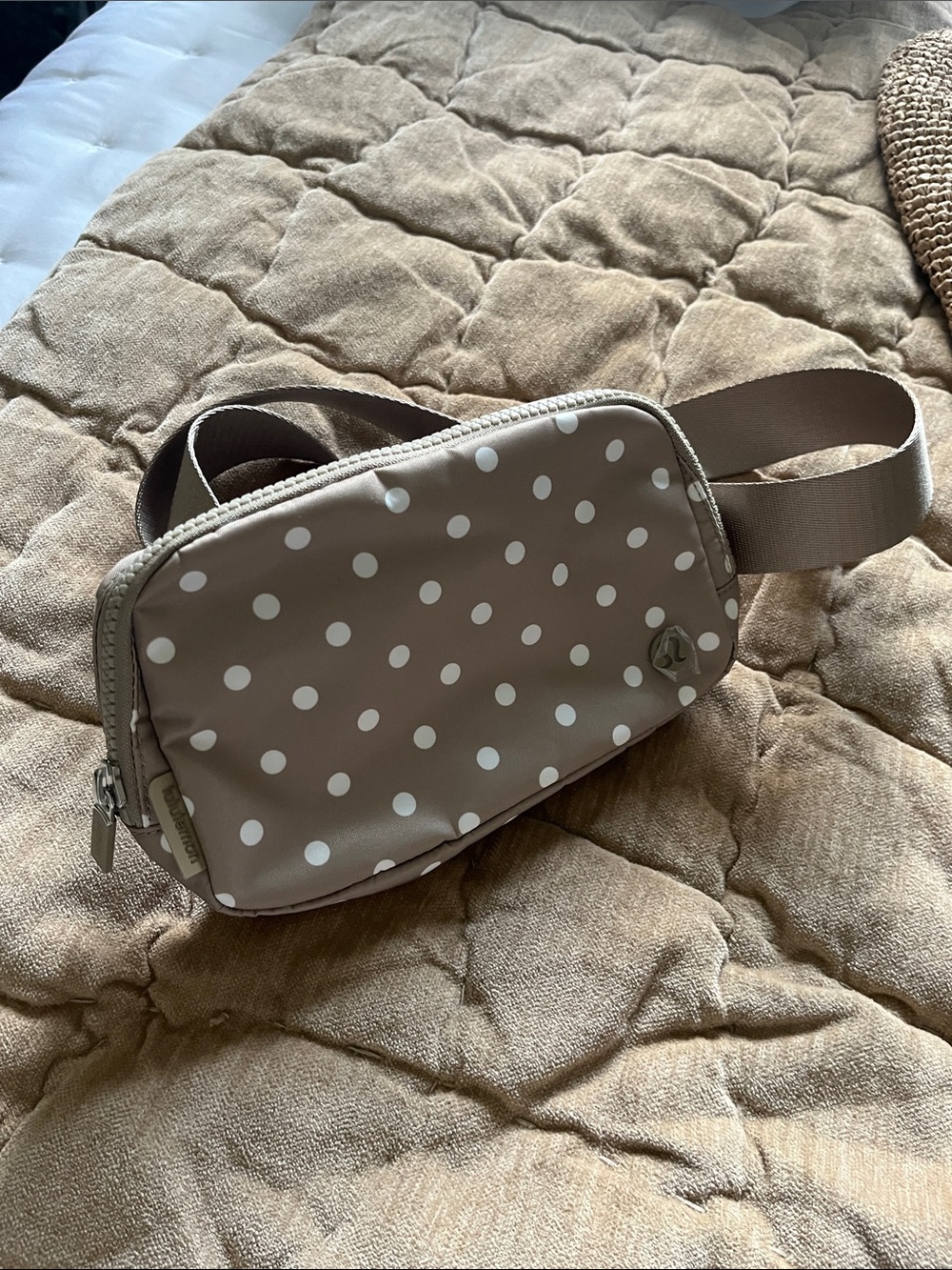 lululemon athletica Taupe Polka Dot Crossbody Belt Bag